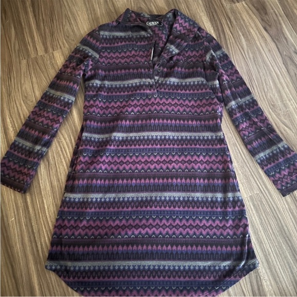 Ralph Lauren Purple and Black Patterned Dress - Picture 1 of 3